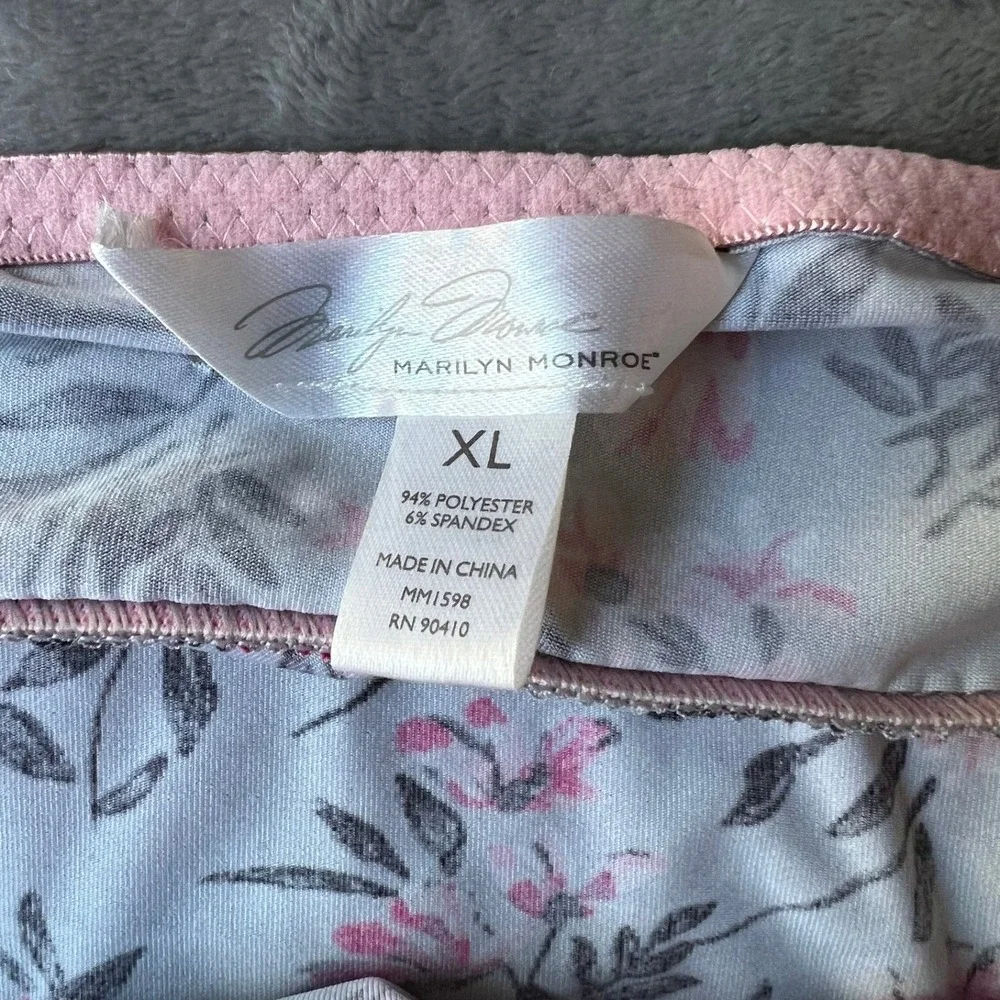 Marilyn Monroe Floral Lace Chemise Nightgown Grey Pink XL MM1598 - Picture 7 of 7